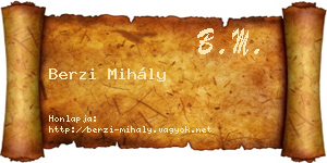Berzi Mihály névjegykártya